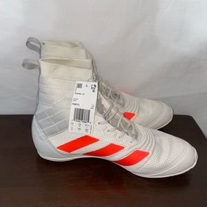 Adult adidas Speedex 18 Boxing Shoes - White / Solar Red - Sz 8 *Stained*